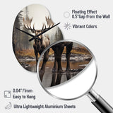 Brown Moose Monochrome Sands - Asymmetric Metal Wall Clock