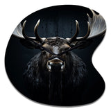 Black White Moose Vibrant Contrast II - Asymmetric Metal Wall Clock