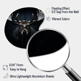 Black White Moose Vibrant Contrast II - Asymmetric Metal Wall Clock