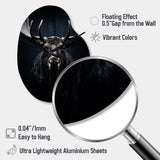Black White Moose Vibrant Contrast II - Asymmetric Metal Wall Clock