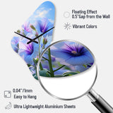 Purple Green Morning Glory Morning Glory - Asymmetric Metal Wall Clock