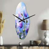 Purple Green Morning Glory Morning Glory - Asymmetric Metal Wall Clock