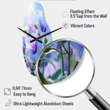 Purple Green Morning Glory Morning Glory - Asymmetric Metal Wall Clock