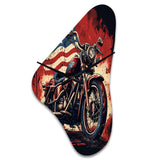 Red Blue Motorcycle American Flag Background - Asymmetric Metal Wall Clock