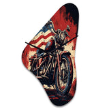 Red Blue Motorcycle American Flag Background - Asymmetric Metal Wall Clock