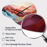 Coral Teal Mountains Majestic Palette - Asymmetric Metal Wall Clock