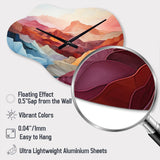 Coral Teal Mountains Majestic Palette - Asymmetric Metal Wall Clock