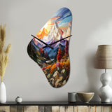Colorful Mountains Sharp Peaks I - Asymmetric Metal Wall Clock