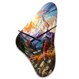 Colorful Mountains Sharp Peaks I - Asymmetric Metal Wall Clock