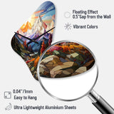 Colorful Mountains Sharp Peaks I - Asymmetric Metal Wall Clock