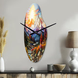 Colorful Mountains Sharp Peaks I - Asymmetric Metal Wall Clock