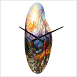 Colorful Mountains Sharp Peaks I - Asymmetric Metal Wall Clock