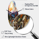 Colorful Mountains Sharp Peaks I - Asymmetric Metal Wall Clock