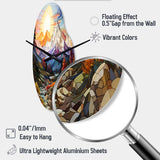 Colorful Mountains Sharp Peaks I - Asymmetric Metal Wall Clock