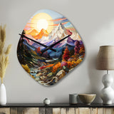 Colorful Mountains Sharp Peaks I - Asymmetric Metal Wall Clock