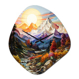 Colorful Mountains Sharp Peaks I - Asymmetric Metal Wall Clock