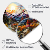 Colorful Mountains Sharp Peaks I - Asymmetric Metal Wall Clock