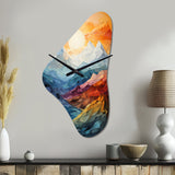 Colorful Mountains Sharp Peaks III - Asymmetric Metal Wall Clock