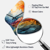 Colorful Mountains Sharp Peaks III - Asymmetric Metal Wall Clock