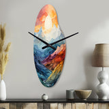 Colorful Mountains Sharp Peaks III - Asymmetric Metal Wall Clock