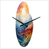 Colorful Mountains Sharp Peaks III - Asymmetric Metal Wall Clock