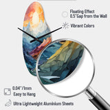 Colorful Mountains Sharp Peaks III - Asymmetric Metal Wall Clock