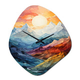 Colorful Mountains Sharp Peaks III - Asymmetric Metal Wall Clock
