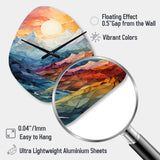 Colorful Mountains Sharp Peaks III - Asymmetric Metal Wall Clock