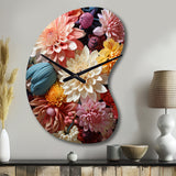 Mums Autumn Hues Showcases II - Asymmetric Metal Wall Clock
