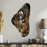 Mushroom The Secret Garden - Asymmetric Metal Wall Clock