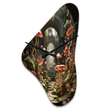 Mushroom The Secret Garden - Asymmetric Metal Wall Clock
