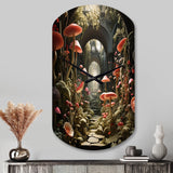 Mushroom The Secret Garden - Asymmetric Metal Wall Clock