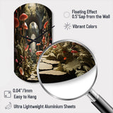 Mushroom The Secret Garden - Asymmetric Metal Wall Clock