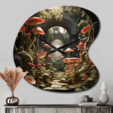 Mushroom The Secret Garden - Asymmetric Metal Wall Clock