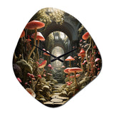 Mushroom The Secret Garden - Asymmetric Metal Wall Clock