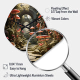 Mushroom The Secret Garden - Asymmetric Metal Wall Clock