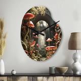 Mushroom The Secret Garden - Asymmetric Metal Wall Clock