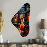 Music Jazz Fusion Vibrant - Asymmetric Metal Wall Clock