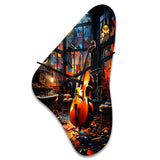 Music Jazz Fusion Vibrant - Asymmetric Metal Wall Clock