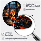 Music Jazz Fusion Vibrant - Asymmetric Metal Wall Clock