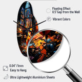 Music Jazz Fusion Vibrant - Asymmetric Metal Wall Clock