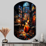 Music Jazz Fusion Vibrant - Asymmetric Metal Wall Clock