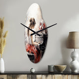 Beige Red Music Piano Harmony II - Asymmetric Metal Wall Clock
