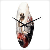 Beige Red Music Piano Harmony II - Asymmetric Metal Wall Clock