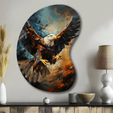 Brown Teal Native American Eagle Spirit - Asymmetric Metal Wall Clock
