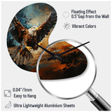 Brown Teal Native American Eagle Spirit - Asymmetric Metal Wall Clock