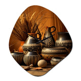 Native Art Pottery Serenity I - Asymmetric Metal Wall Clock