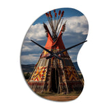Native Tipi Harmony Of Prairies - Asymmetric Metal Wall Clock