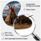 Native Tipi Harmony Of Prairies - Asymmetric Metal Wall Clock