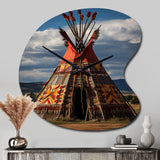 Native Tipi Harmony Of Prairies - Asymmetric Metal Wall Clock